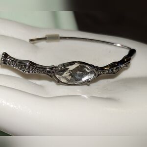 Artisan Silver Tone Clear Glass Pair of Earrings